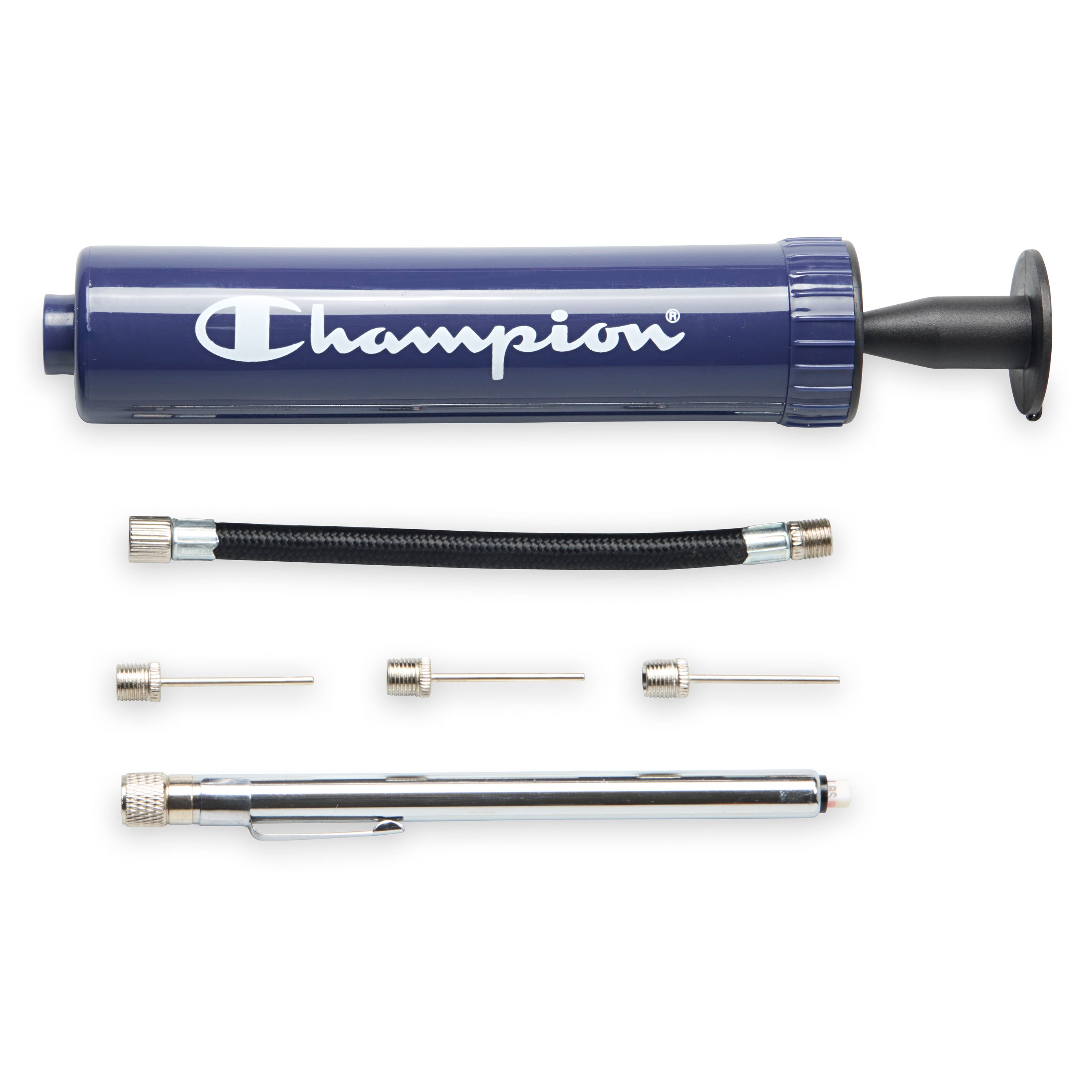 Champion air pump with accessories on a white background