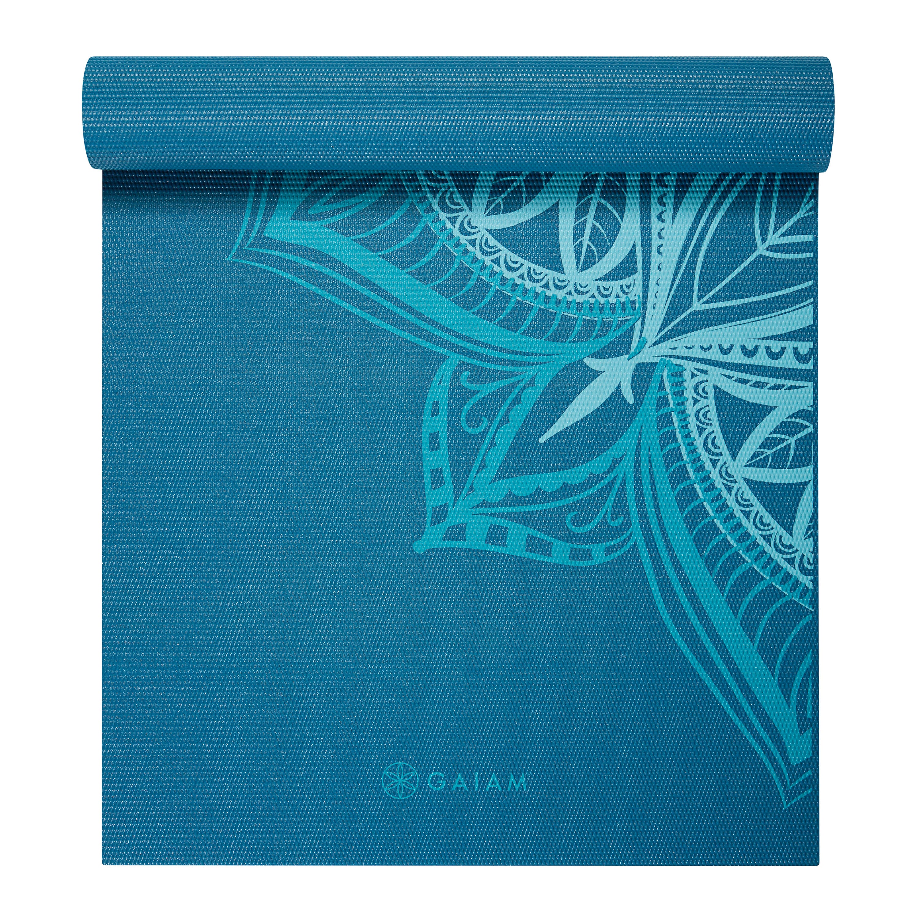 Premium Indigo Point Yoga Mat 6mm front half rolled