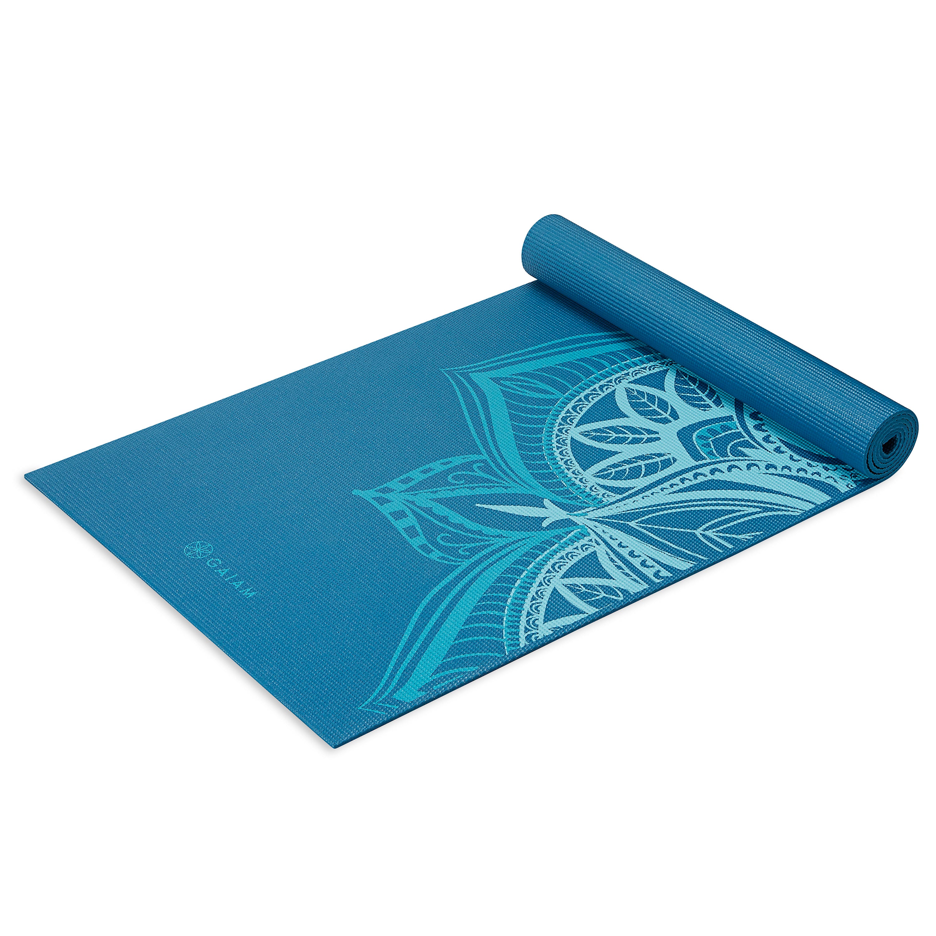 Premium Indigo Point Yoga Mat 6mm front half rolled